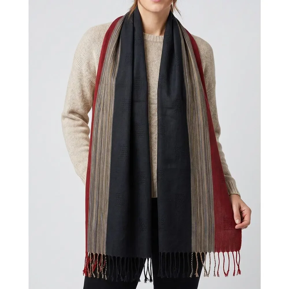 Large Womens Scarf with Fringe 25.5